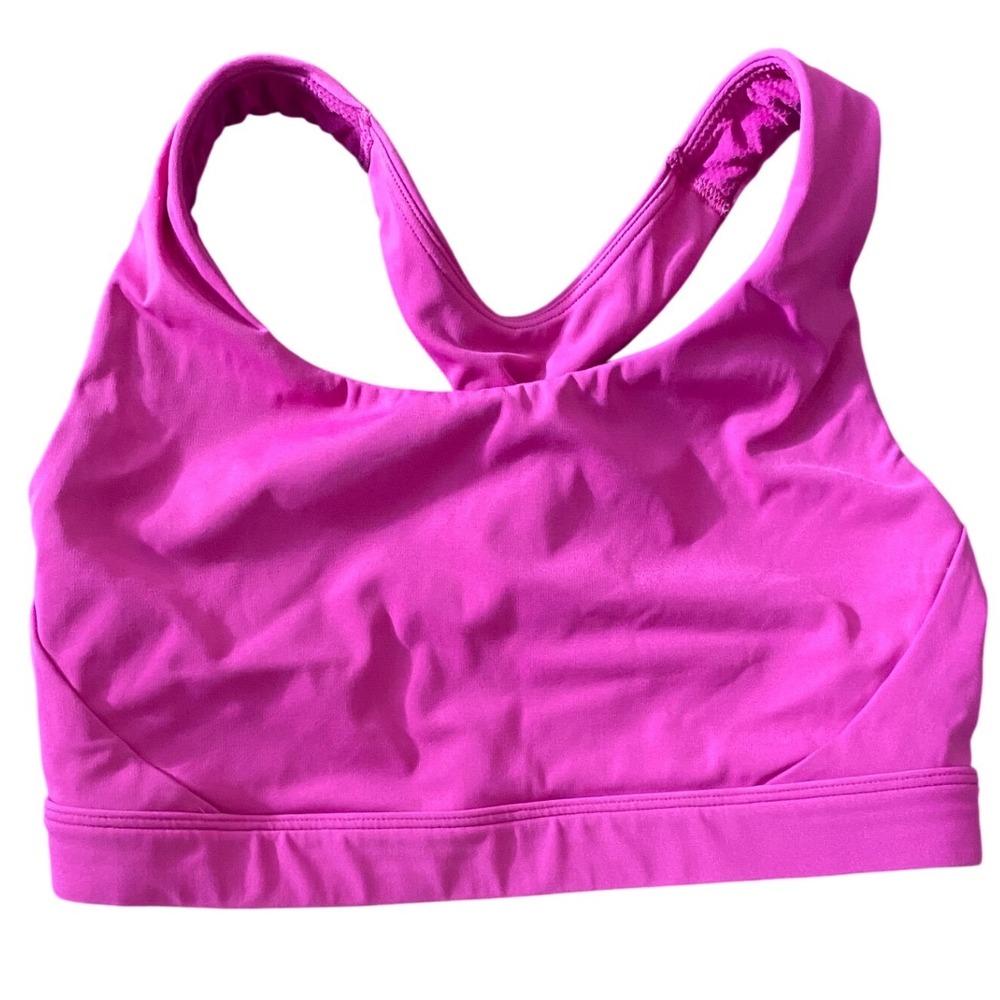 Athleta Solace Bra Pink T-Back Keyhole Sports Bra Womens Small Low Impact Yoga